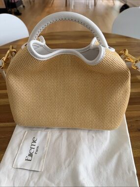 Elleme Beige and White Handbag